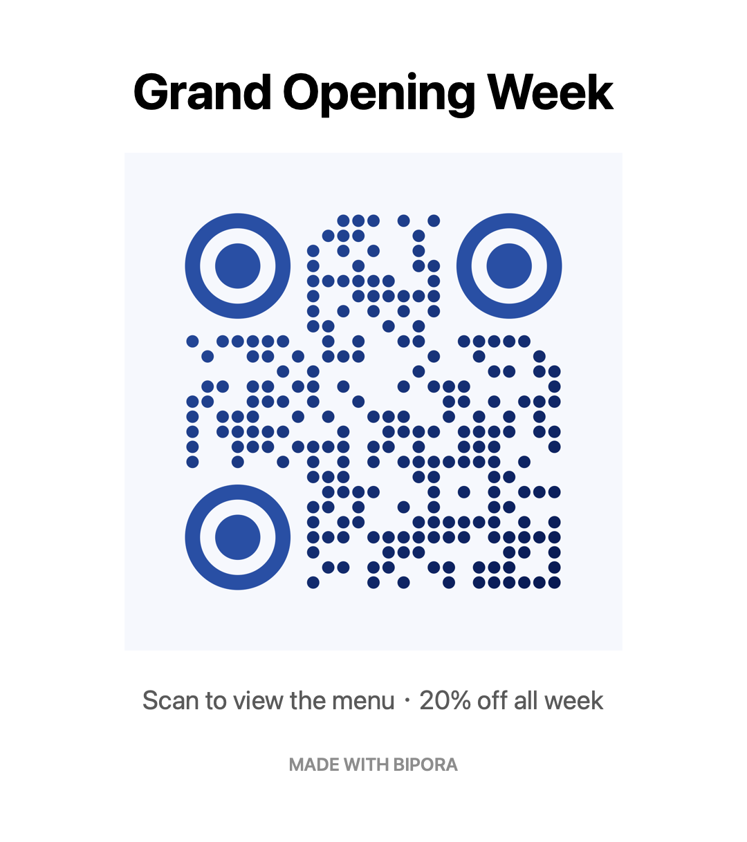 Shareable poster: a headline, the styled QR code and a slogan, composed for social sharing.